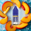 RandM Tornado Pro Liquid Peach Ice Vape Liquid mit Pfirsich und Ice Aromen im Hintergrund