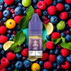 RandM Tornado Pro Liquid Blue Razz Lemonade Vape Liquid mit blauer Himbeere und Zitrone Aromen im Hintergrund