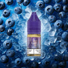 RandM Tornado Pro Liquid Blueberry On Ice Vape Liquid mit Blaubeere und Ice Aromen im Hintergrund