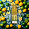 RandM Tornado Pro Liquid Lemon Lime Vape Liquid mit Zitrone und Limette Aromen im Hintergrund