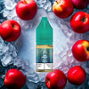 RandM Tornado Pro Liquid Red Apple Ice Vape Liquid mit rotem Apfel und Ice Aromen im Hintergrund