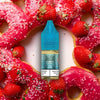 RandM Tornado Pro Liquid Strawberry Donut Vape Liquid mit Erdbeere und Donut Aromen im Hintergrund